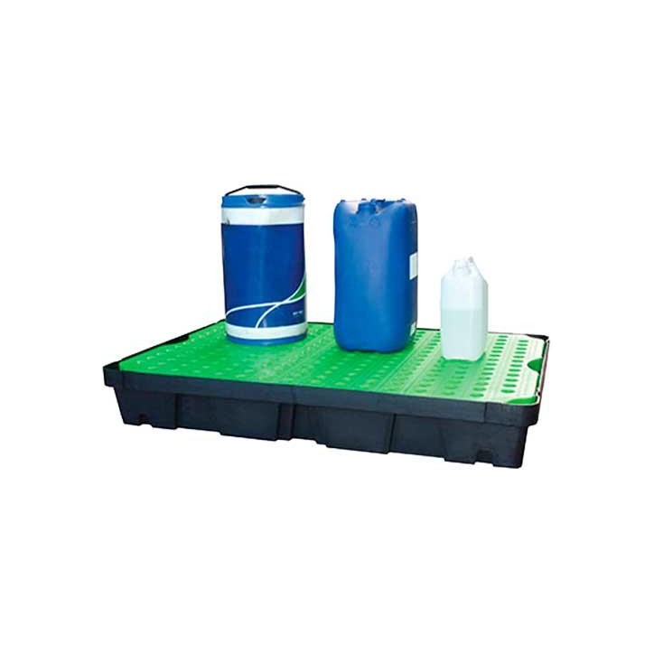 BAC DE RETENTION PEHD NOIR 100 L avec CAILLEBOTIS
