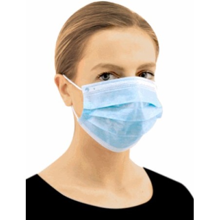 MASQUES BUCO NASAL 3 PLIS BLEU