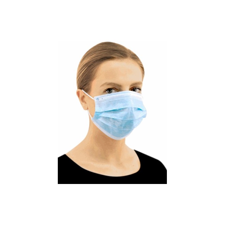 MASQUES BUCO NASAL 3 PLIS BLEU
