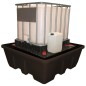BAC de RETENTION et CAILLEBOTIS NOIR PE RECYCLABLE - 1 CUVE IBC 1000 Litres BAC de RETENTION et CAILLEBOTIS NOIR PE RECYCLABLE - 1 CUVE IBC 1000 Litres