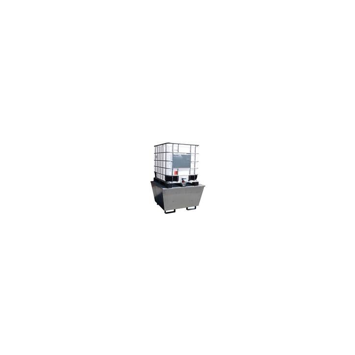 BAC DE RETENTION PEHD + CAILLEBOTIS GALVANISE 1000L ou 4 FUTS
