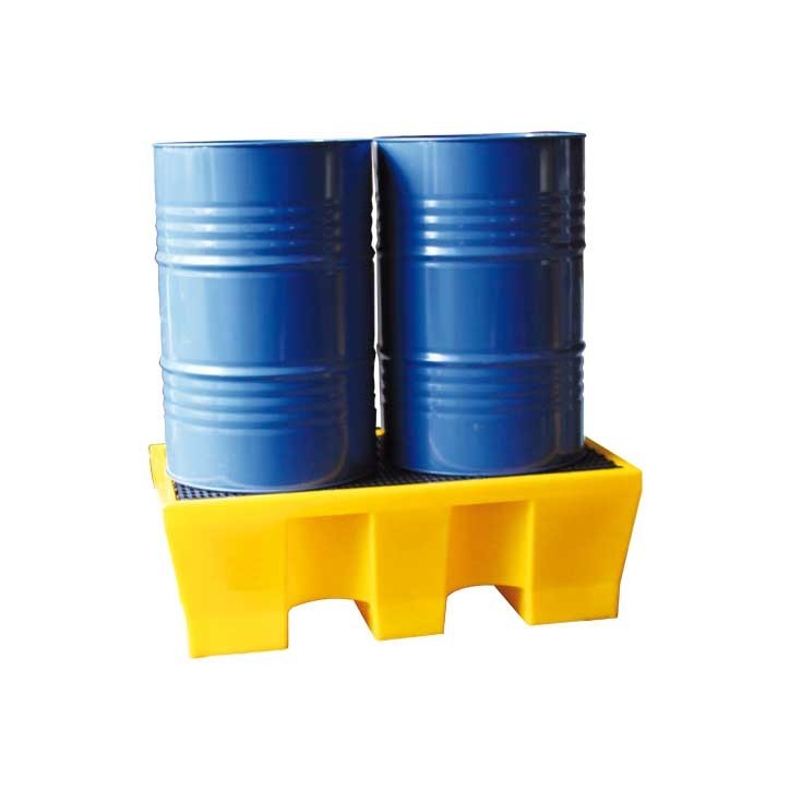 BAC DE RETENTION PEHD + CAILLEBOTIS PLASTIQUE pour 2 FUTS