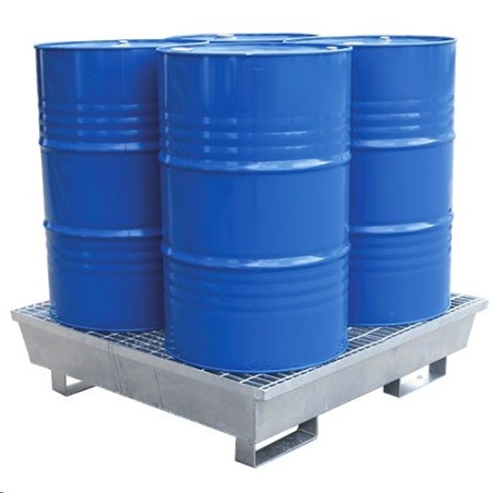 BAC DE RETENTION GALVANISE 4 FUTS 450 L + CAILLEBOTIS