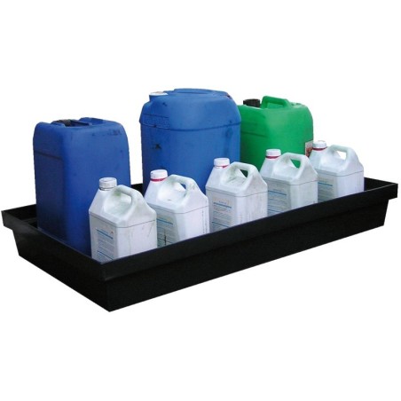 BAC DE RETENTION PEHD NOIR 90 litres sans CAILLEBOTIS